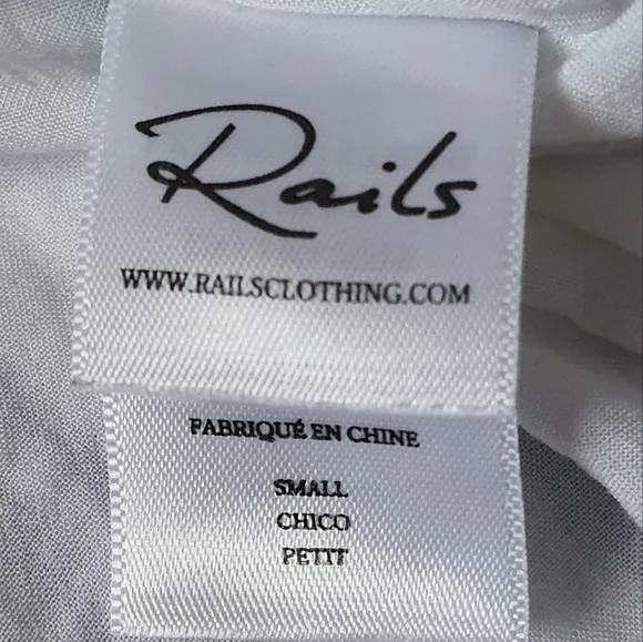 Rails Ashlyn Levanzo Striped Dress Sleeveless Smock Ruffle Blue Midi Linen Rayon - Picture 3 of 12